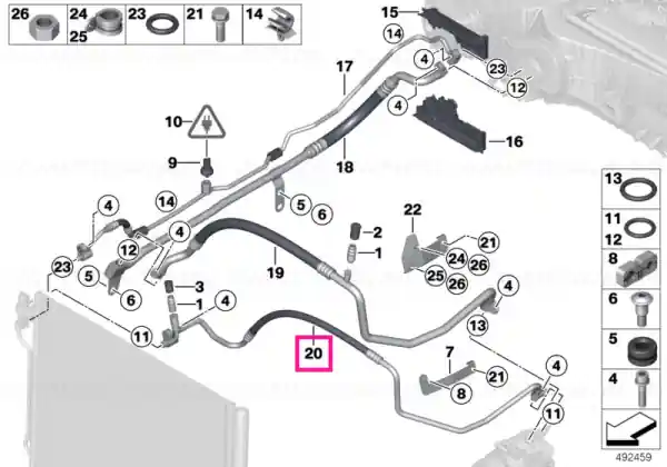 Ansamblu furtun presiune, R134A - BMW Noutate