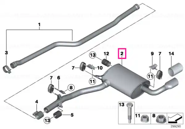 Doar azi Toba esapament spate - BMW X3 F25