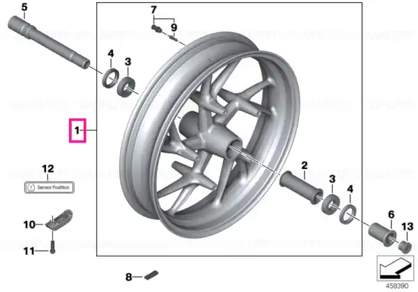Front wheel, asphalt-grau 3,50X17 - BMW Motorrad Cel mai bun preț