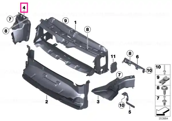 Air duct, exterior radiator, left M RACE - BMW Disponibil imediat