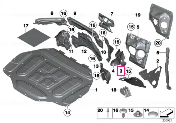 Nu rata Izolatie fonica aripa stanga, fata - BMW Seria 7 F01 F02 F04