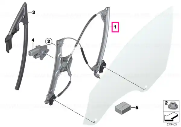 Ofertă de sezon Window lifter without motor,front left - BMW