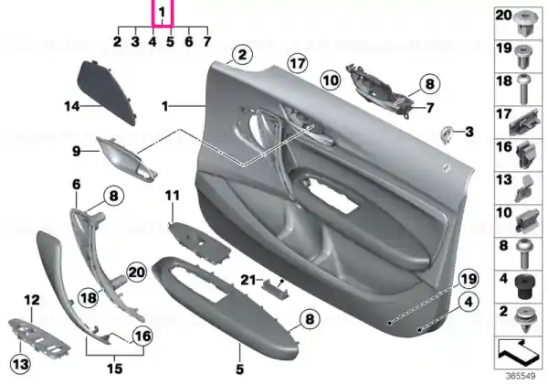 Reducere extra Panou usa stofă fata stanga ANTHRAZIT - BMW