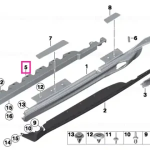 Adapter, sill, right - BMW - Mini Livrare rapidă