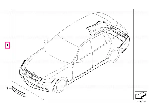 Kit retrofit pachet aerodinamic M vopsit CODE - UNI/MET. - BMW Ofertă specială