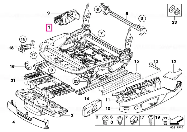 Electrical seat mechanism, left - BMW Nu rata
