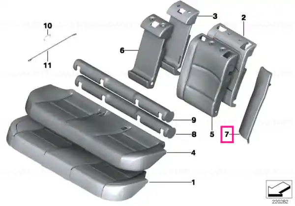 Side finisher, leather, right LCSW,FPAT SCHW - BMW Discount