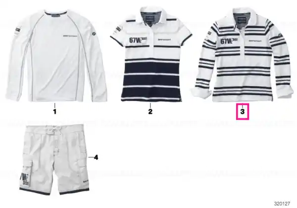 BMW Yachtsport rugby shirt, ladies WHITE/BLUE, M Expediere rapidă