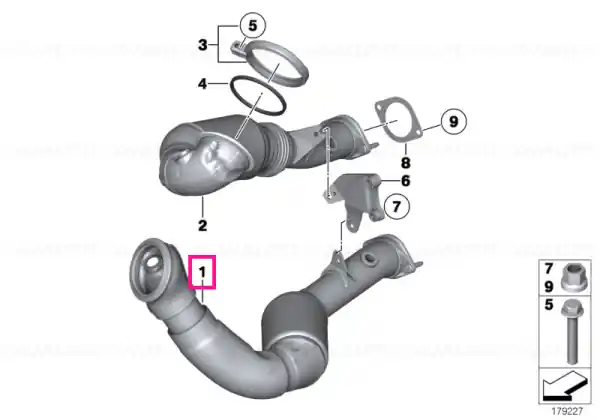 Livrare gratuită Exch catalytic converter close to engine ZYL. 1-3 - BMW