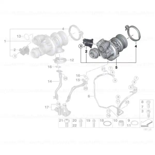 Turbina BMW Seria 5 F07, F10, F11; Seria 6 F12, F13; Seria 7 F01, F02, F03, F04; X5 E70; X6 E71; X6 E72 - 50i Preț mic
