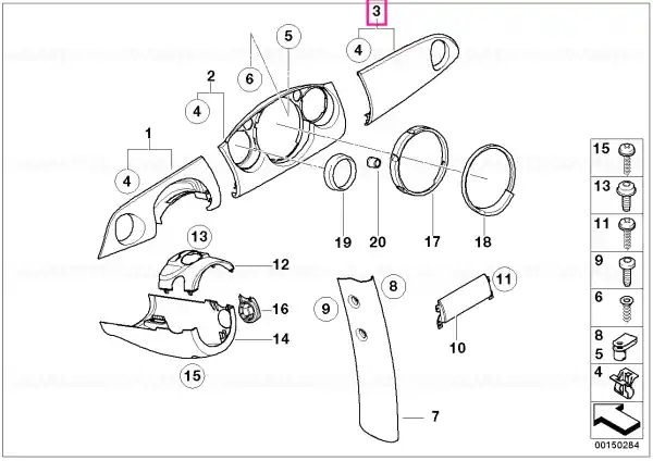 Capac tablou bord pasager COOL BLUE - BMW - Mini Ofertă limitată