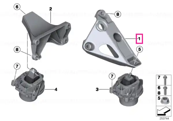 Suport motor, stanga - BMW Seria 3 F30 F31 F34, Seria 4 F32 F33 F36, X3 F25, X4 F26 Reducere extra