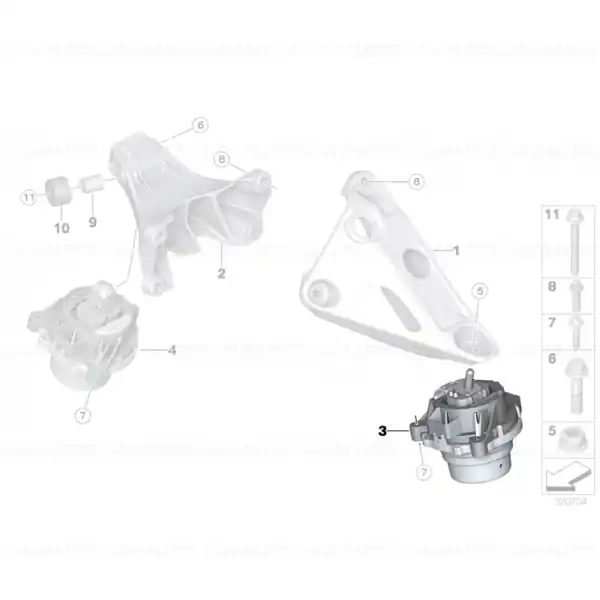 Transport gratuit Tampon motor, stanga - BMW Seria 3 F30 F31 F34, Seria 4 F32 F33 F36