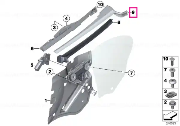 Outer weatherstrip, right CHROM - BMW Vezi acum