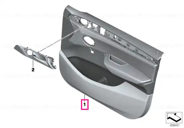 Discount Door lining vynil front right SCHWARZ - BMW