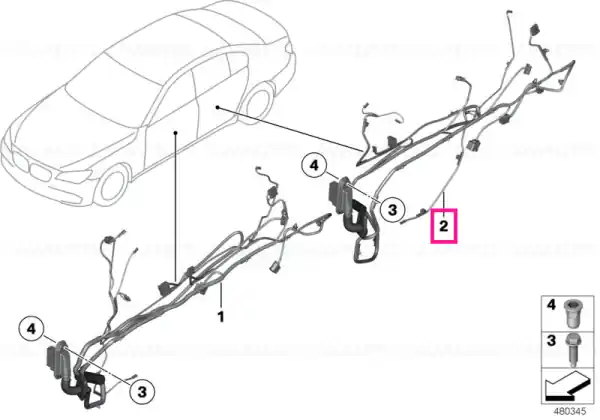 Comandă acum Door wiring harness, rear - BMW