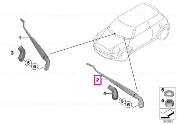 Wiper arm, driver's side - BMW - Mini Reducere extra