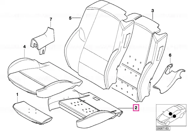 Seat upholstery, left - BMW Ofertă