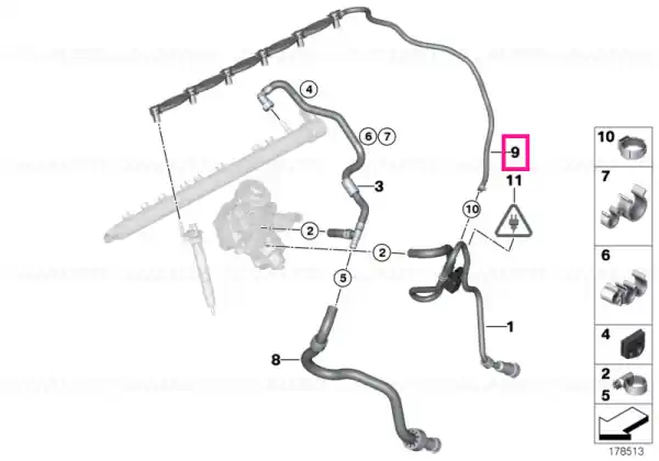 Comandă acum Overflow oil line - BMW