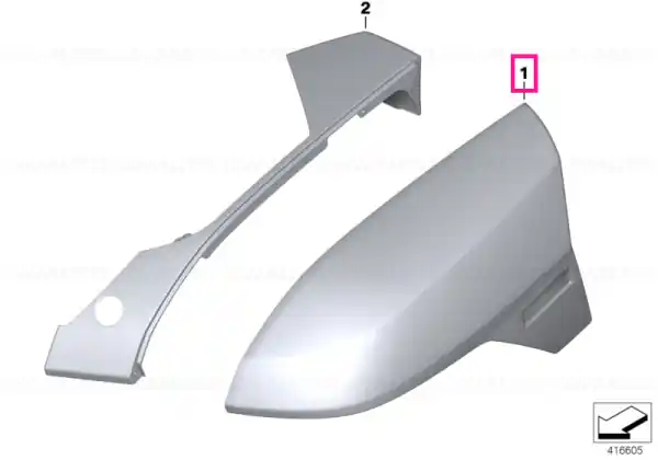 Cel mai bun preț Ornament capac carcasă stâng MINERAL-SILVER - BMW Motorrad