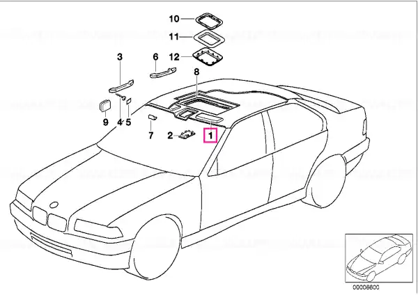 Livrare expres Headliner, sunroof PERL - BMW