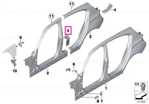 Livrare rapidă Reinforcement plate, sill, right - BMW