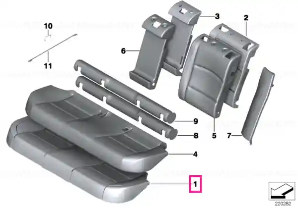 Foam section, seat - BMW Livrare gratuită
