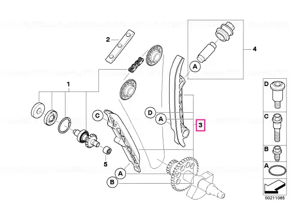 Set, tensioner/guide rail - BMW Motorrad Plată sigură