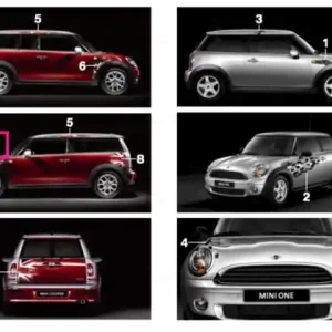 Adhesive film,engine-comp.lid,side right GLORIUS - BMW - Mini Retur gratuit