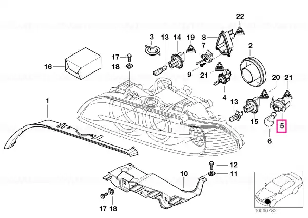Bulb socket, turn indicator - BMW Plată sigură