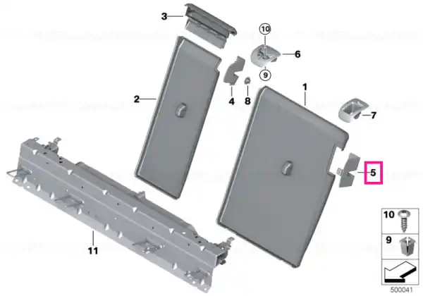 Cumpără acum Lock panel, right SCHWARZ - BMW