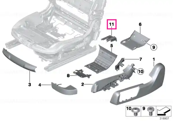 Cumpără acum Ornament șină exterior spate dreapta SCHWARZ - BMW