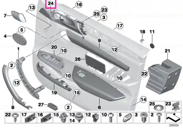 Door opener, front left - BMW Popular