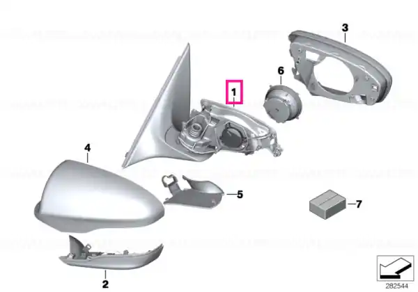 Lichidare de stoc M outside mirror w/o lens, heated, left - BMW