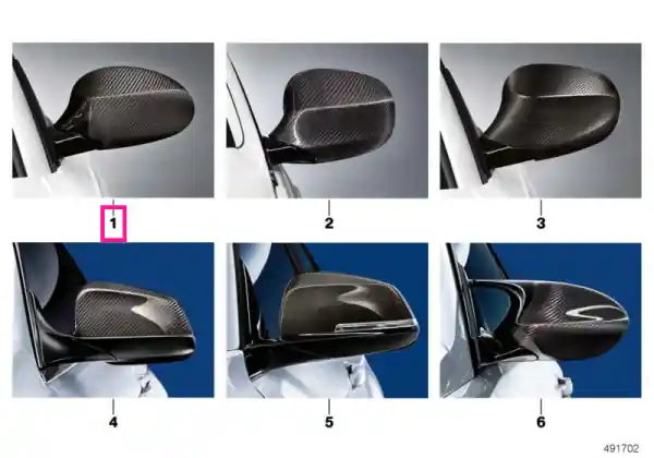 Ouside mirror shroud, Carbon, right - BMW Lichidare de stoc