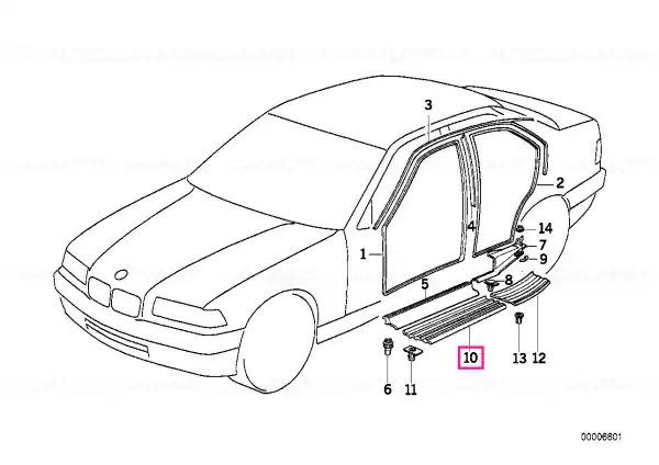 Sill strip front SILBERGRAU M - BMW Bestseller