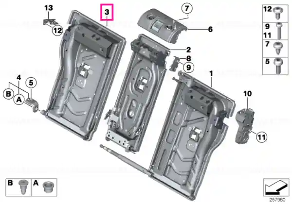 Frame, backrest right - BMW Noutate