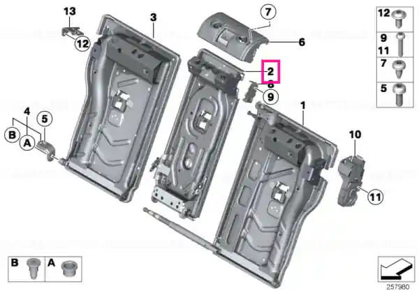 Frame Backrest central - BMW Popular