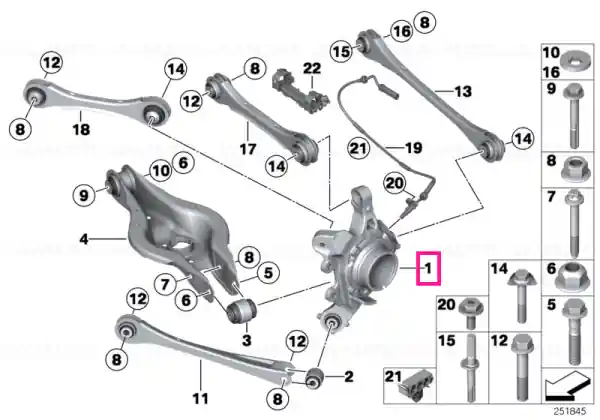 Bestseller Wheel carrier, rear left - BMW