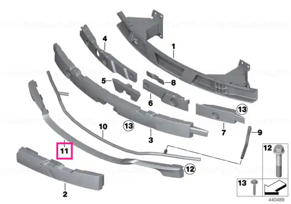 Impact absorber, bottom FGS / M3 - BMW Discount
