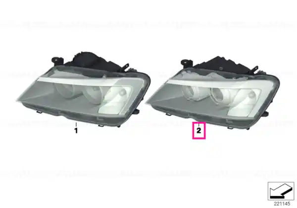 Bi-xenon headlight, right - BMW Transport gratuit
