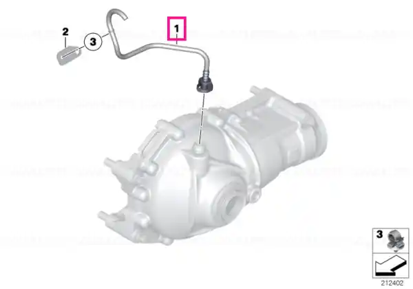 Chilipir Vent line, front final-drive unit - BMW