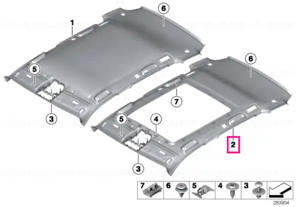 Headlining panoramic roof ANTHRAZIT - BMW Reducere