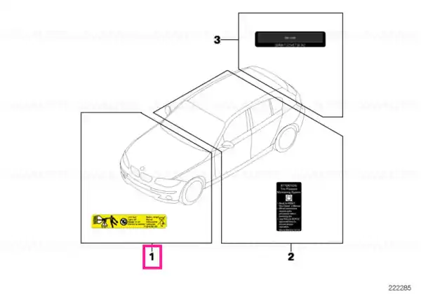 Label "coolant" ZH - BMW Reducere de preț