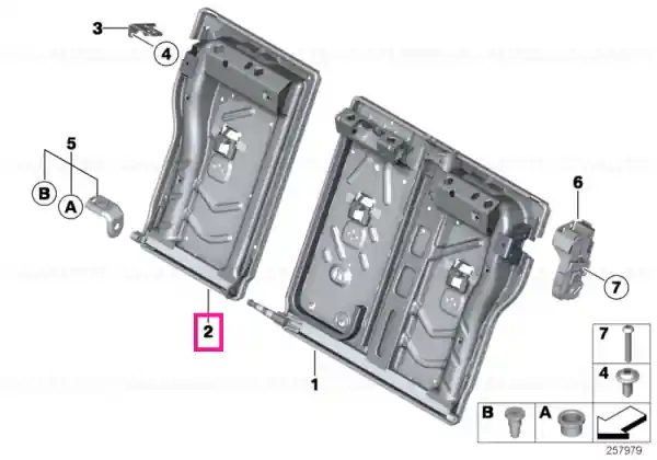Frame, backrest right - BMW Preț redus