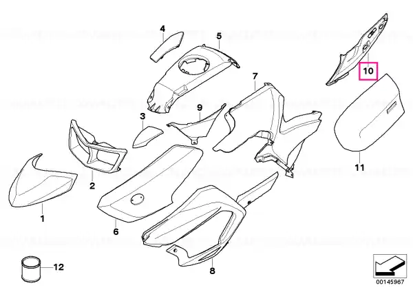 Ofertă limitată Tail cowling, left POLAR-MET. - BMW Motorrad