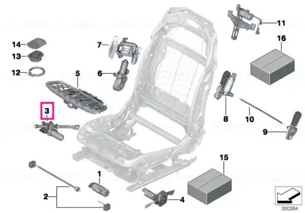 Disponibil imediat Drive, seat height adjustment right - BMW