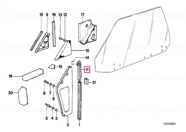Cel mai bun preț Front left window guide - BMW