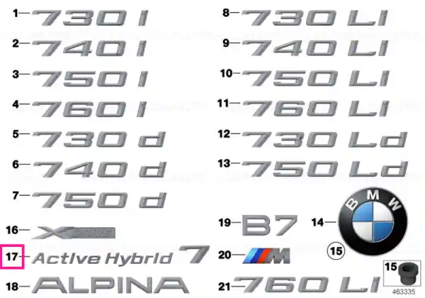 Preț promoțional Lettering, right -ACTIVE HYBRID- - BMW