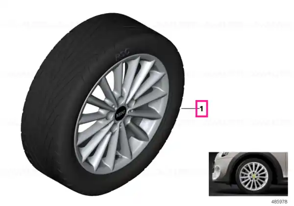 Promoție Set roți complete de vară - Multi Spoke 505 cu anvelopa Pirelli Cinturato P7 r-f - 205/45R17 88W XL - Mini F55/F56/F57